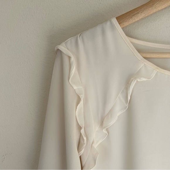 Cece Ruffle Detail Long Sleeve Blouse L - Picture 3 of 9